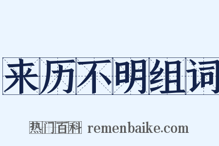 来历不明组词是什么意思的图片